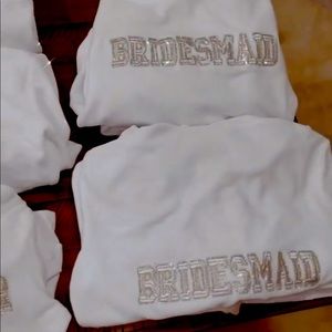 Sweatsedo rhinestoned bridal party track suits